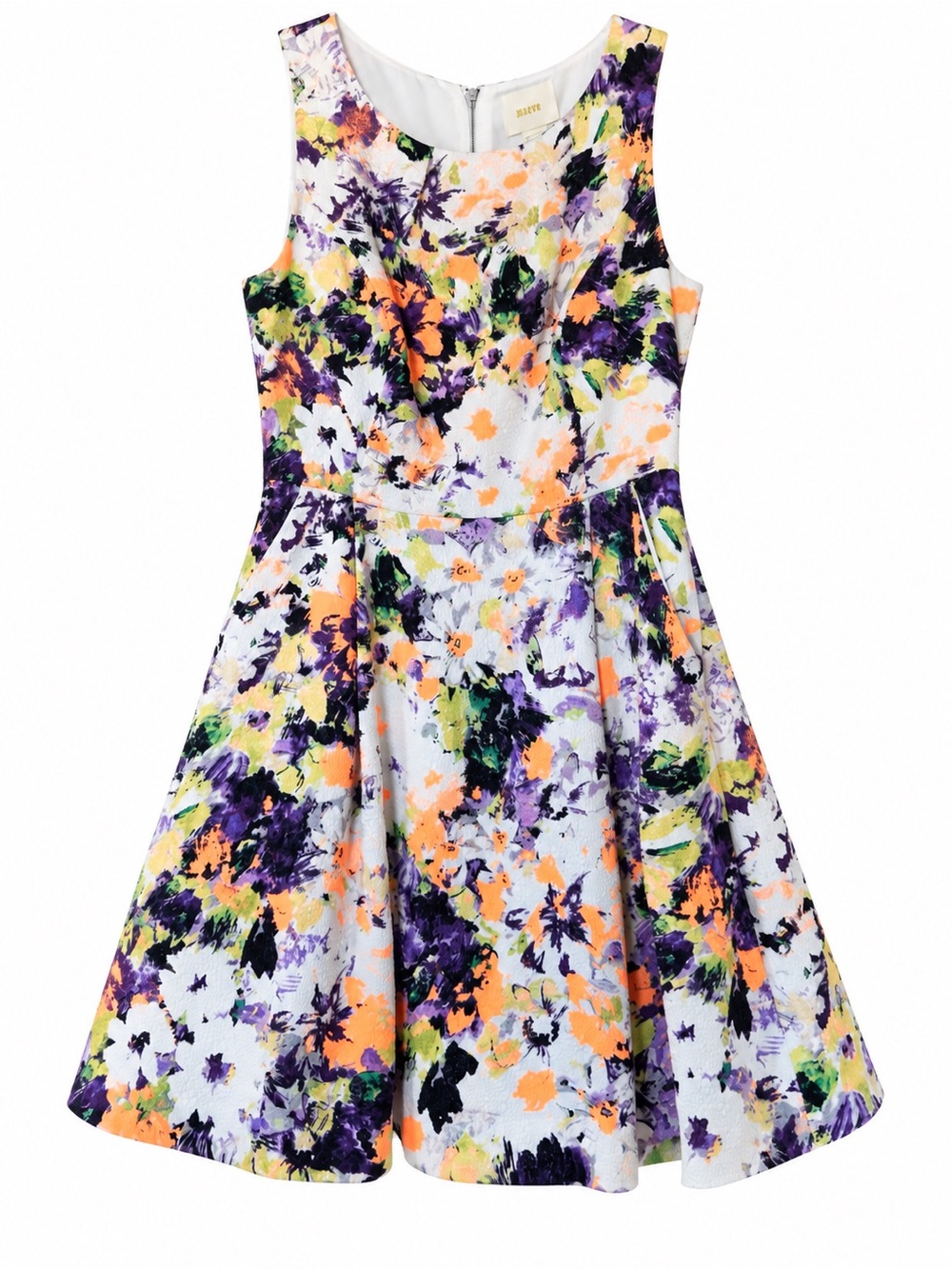 Maeve Anthropologie Colorful Floral Fit & Flare Dress Size 6